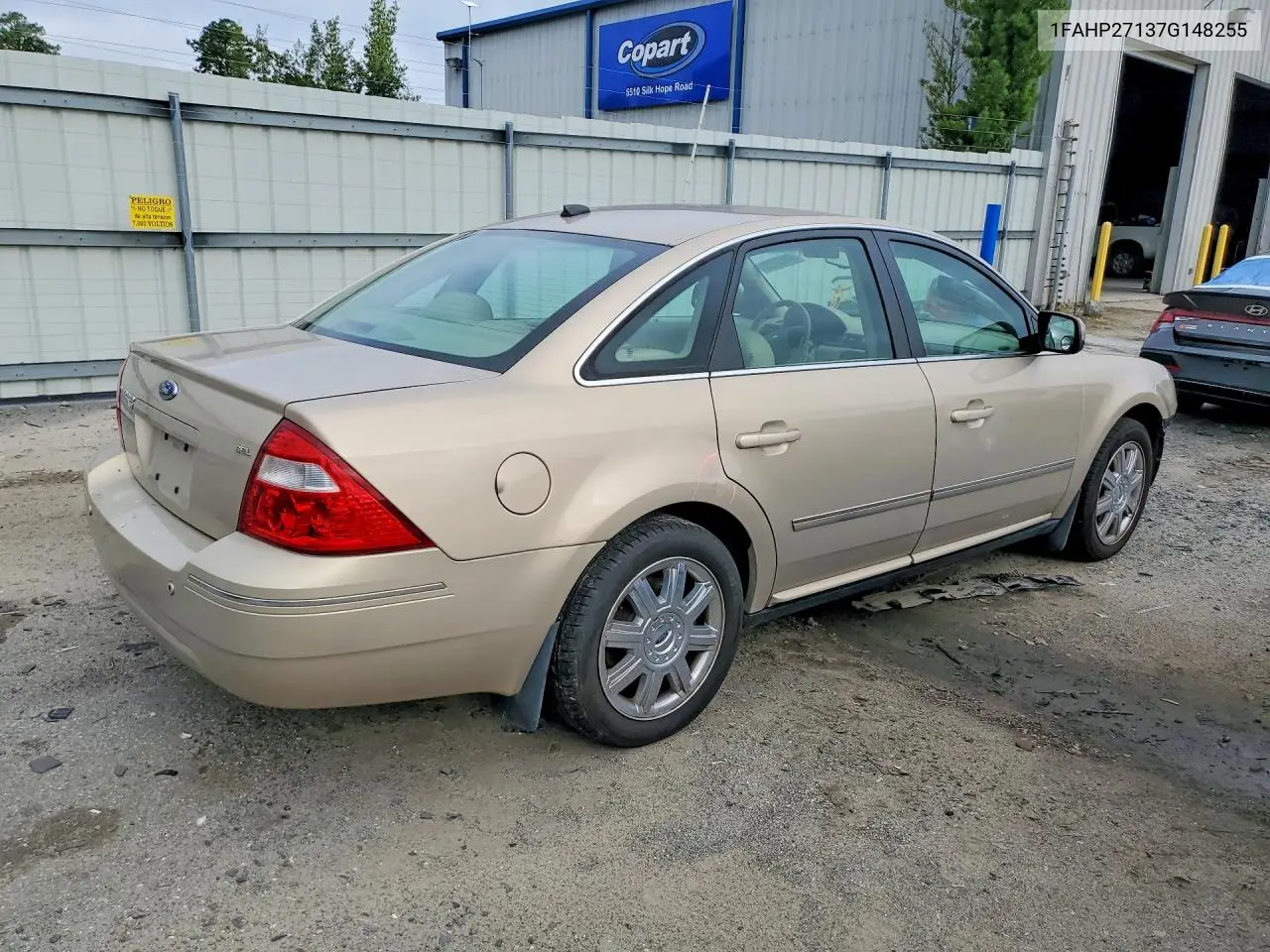 2007 Ford Five Hundred Sel VIN: 1FAHP27137G148255 Lot: 60451226