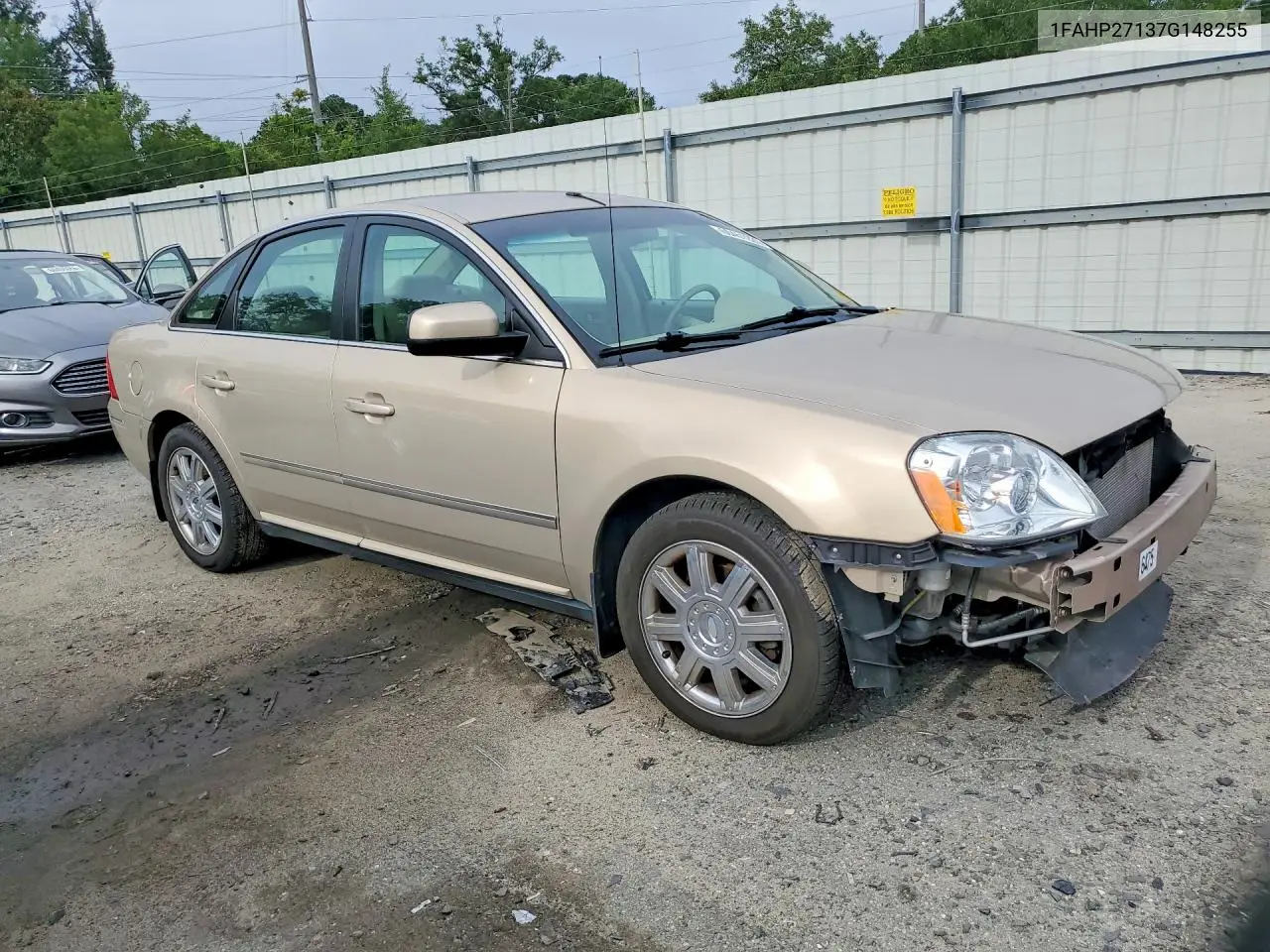 2007 Ford Five Hundred Sel VIN: 1FAHP27137G148255 Lot: 60451226