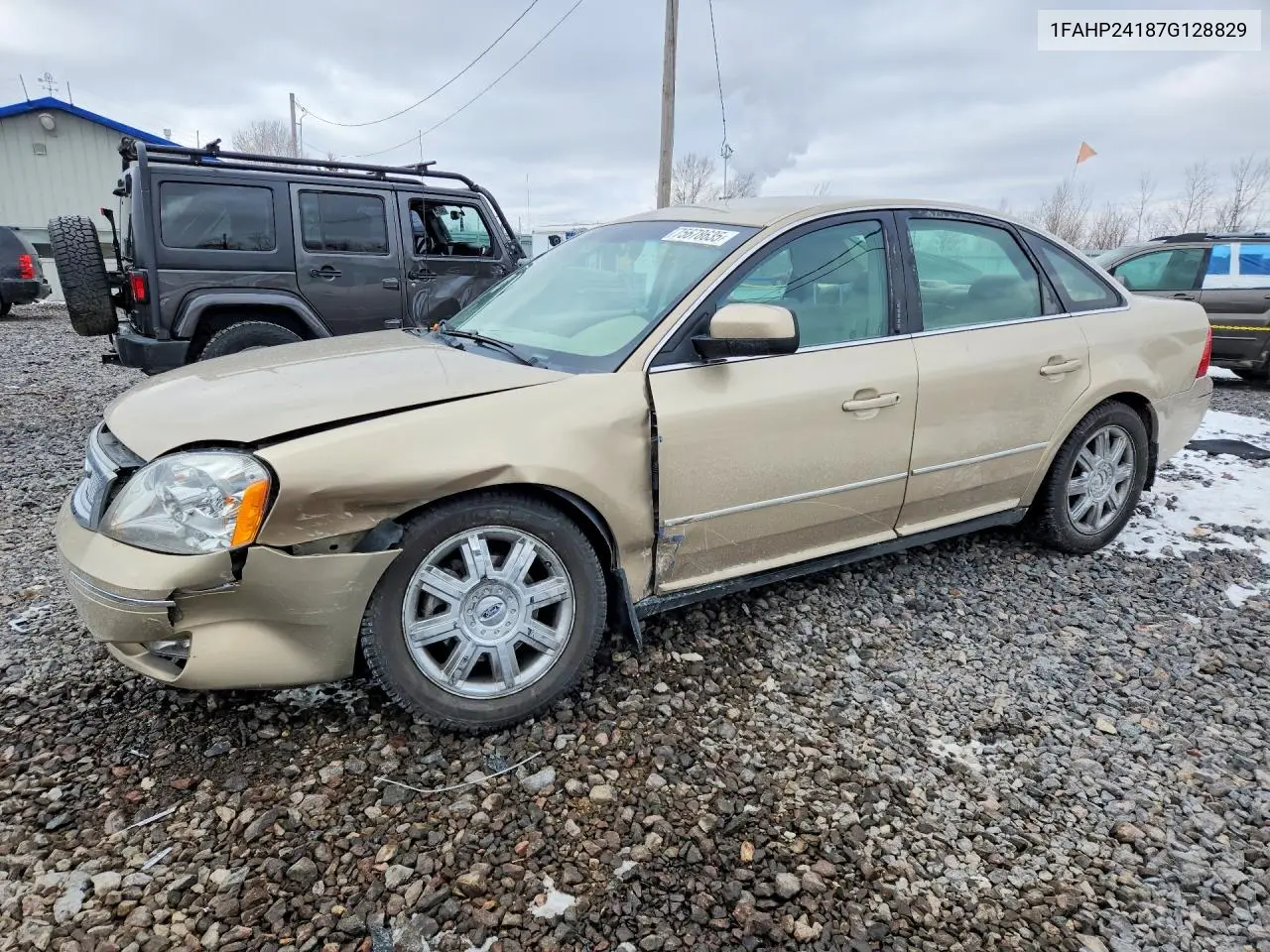 2007 Ford Five Hundred Sel VIN: 1FAHP24187G128829 Lot: 75678635