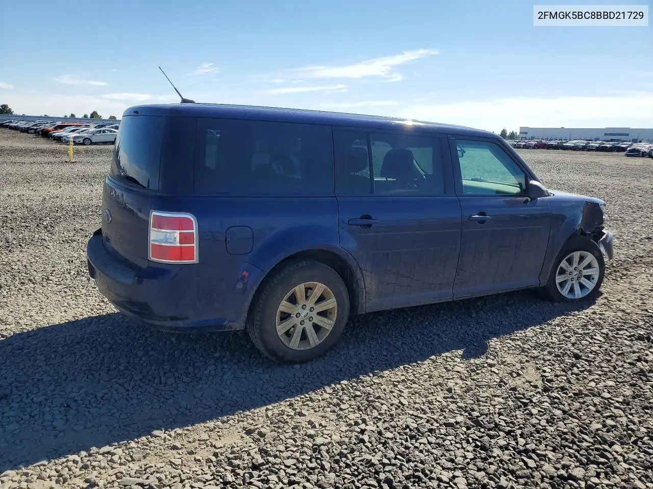 2011 Ford Flex Se VIN: 2FMGK5BC8BBD21729 Lot: 60808606