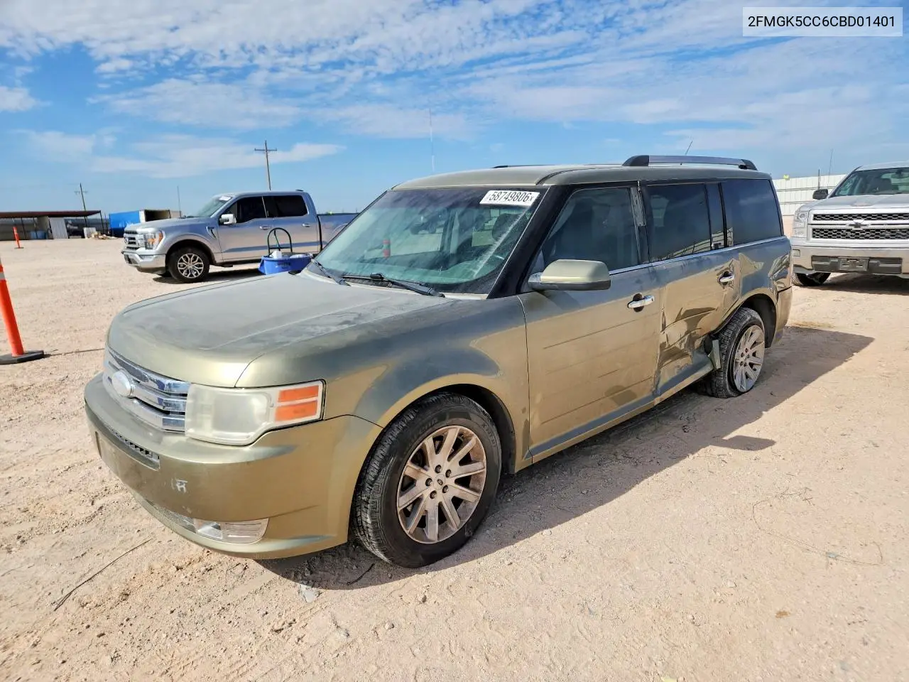2012 Ford Flex Sel VIN: 2FMGK5CC6CBD01401 Lot: 58749806