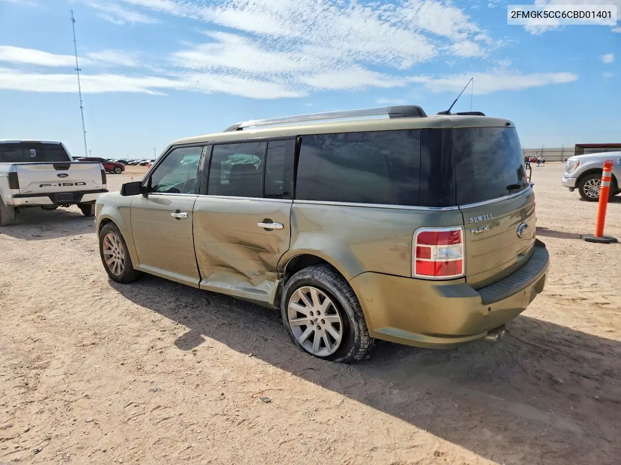 2012 Ford Flex Sel VIN: 2FMGK5CC6CBD01401 Lot: 58749806