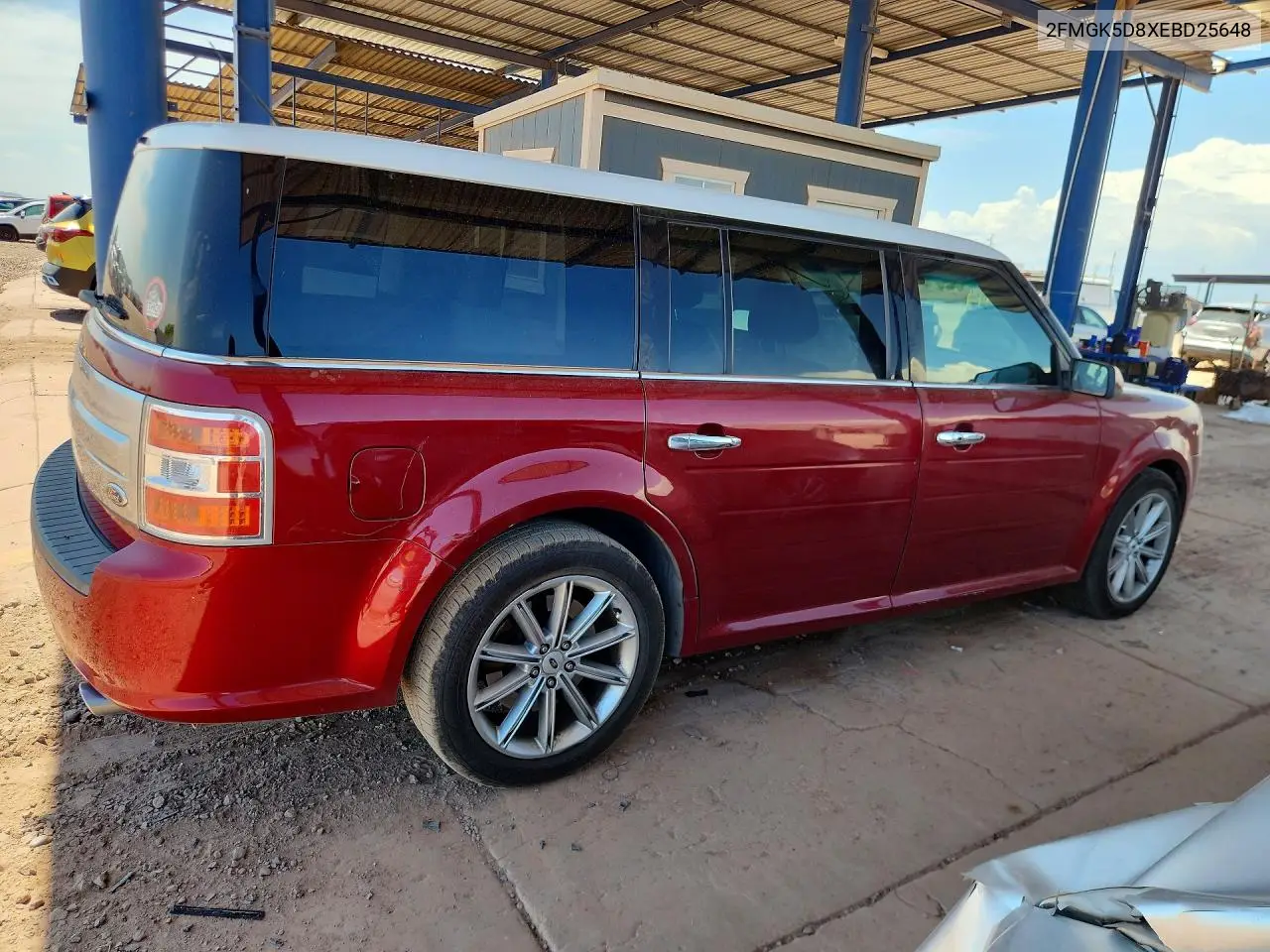 2014 Ford Flex Limited VIN: 2FMGK5D8XEBD25648 Lot: 57383366