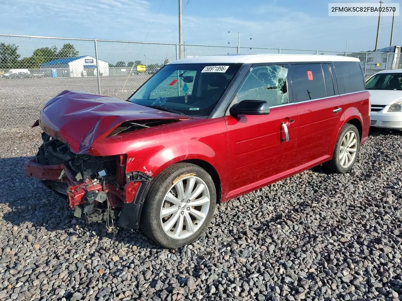 2015 Ford Flex Sel VIN: 2FMGK5C82FBA02570 Lot: 58971896
