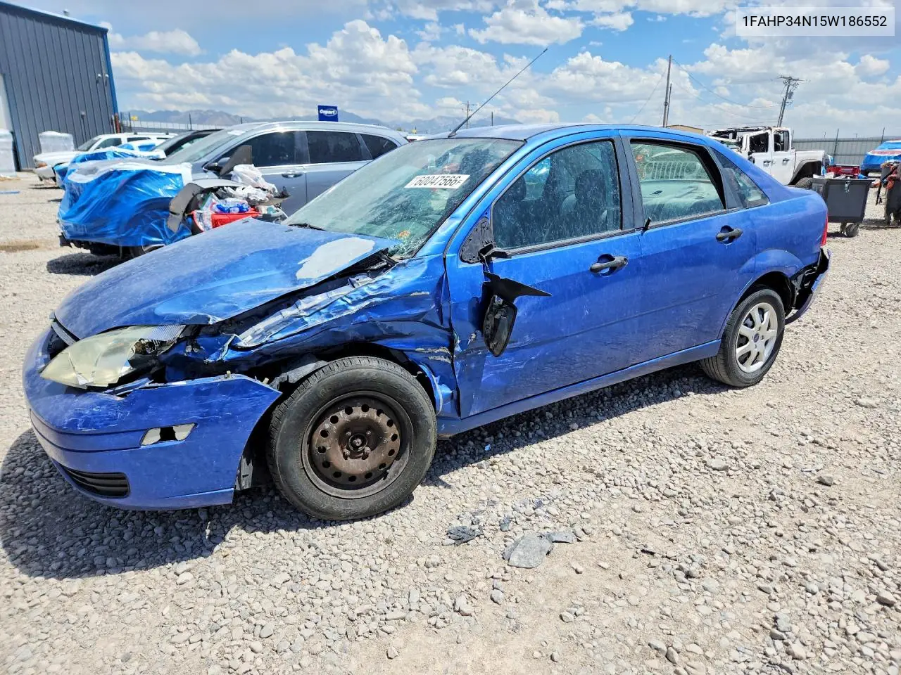 2005 Ford Focus Zx4 VIN: 1FAHP34N15W186552 Lot: 60047566
