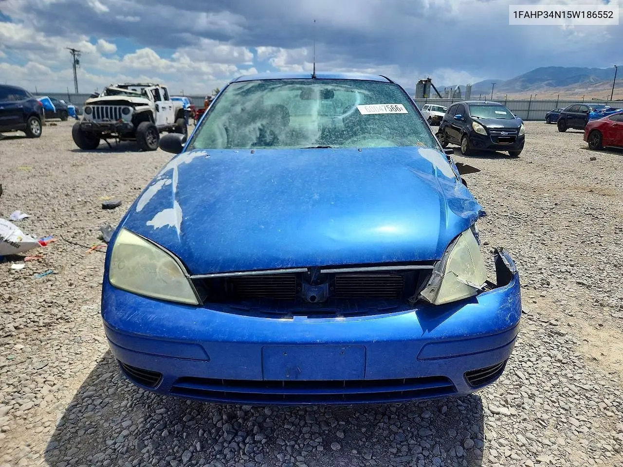 2005 Ford Focus Zx4 VIN: 1FAHP34N15W186552 Lot: 60047566