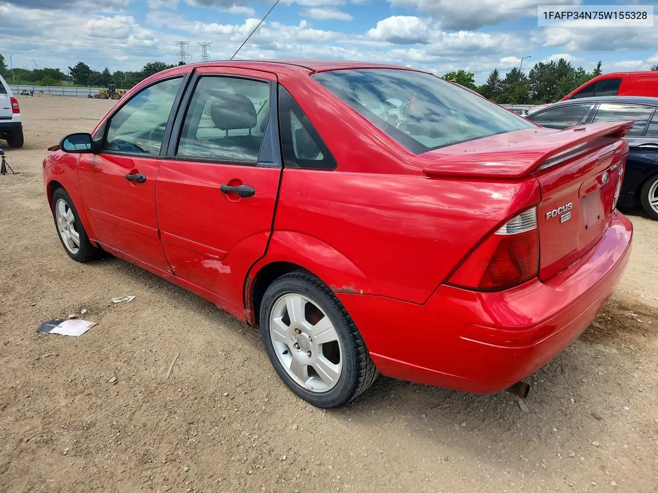 2005 Ford Focus Zx4 VIN: 1FAFP34N75W155328 Lot: 62244206