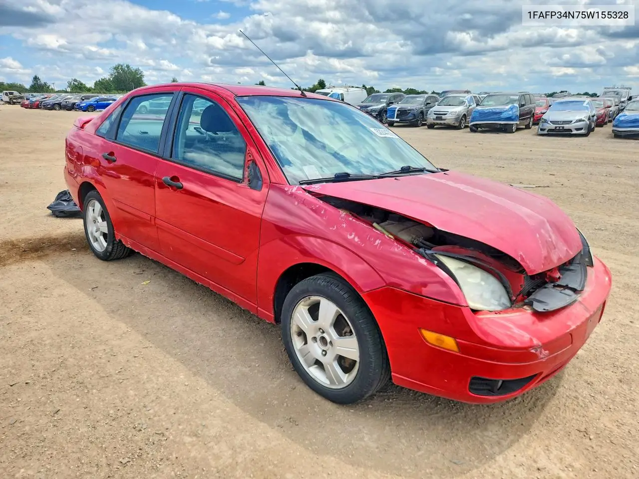 2005 Ford Focus Zx4 VIN: 1FAFP34N75W155328 Lot: 62244206