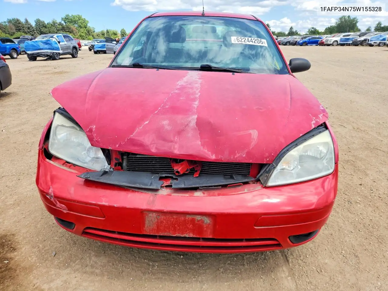 2005 Ford Focus Zx4 VIN: 1FAFP34N75W155328 Lot: 62244206