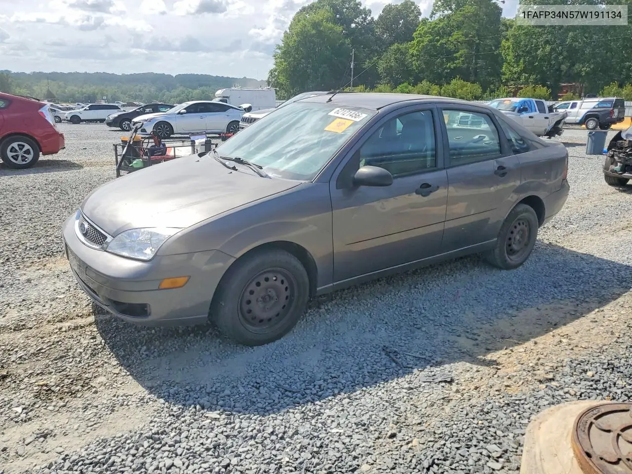2007 Ford Focus Zx4 VIN: 1FAFP34N57W191134 Lot: 62121456