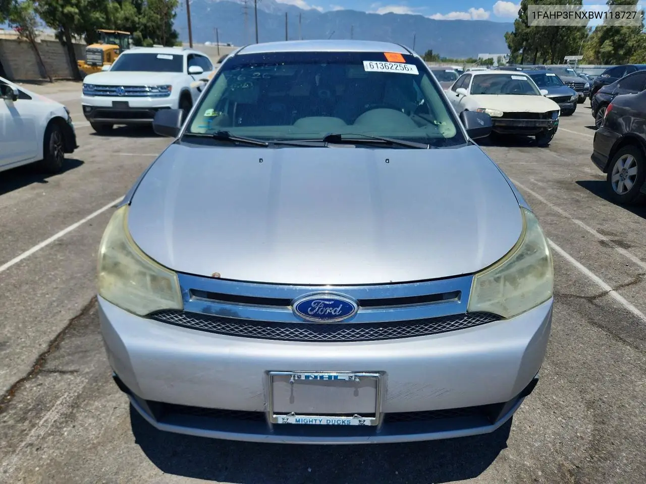 2011 Ford Focus Se VIN: 1FAHP3FNXBW118727 Lot: 61362256