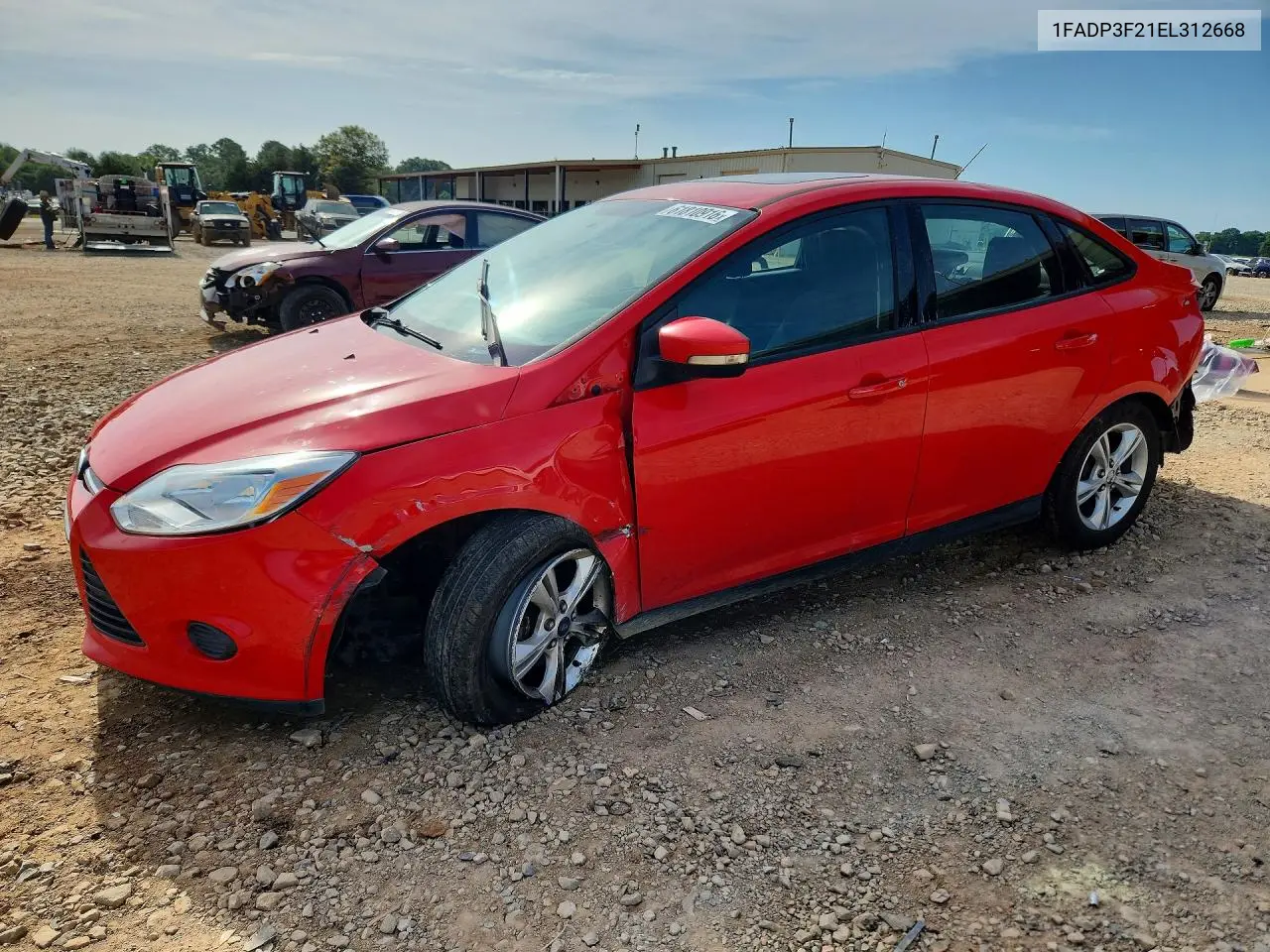 2014 Ford Focus Se VIN: 1FADP3F21EL312668 Lot: 61810916