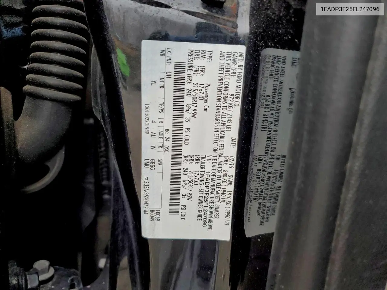 1FADP3F25FL247096 2015 Ford Focus Se