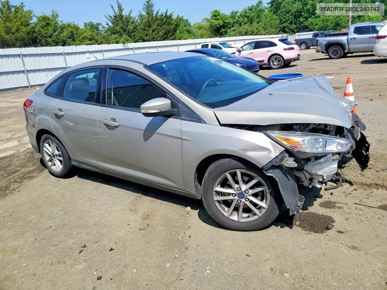 2016 Ford Focus Se VIN: 1FADP3F28GL240743 Lot: 57060096