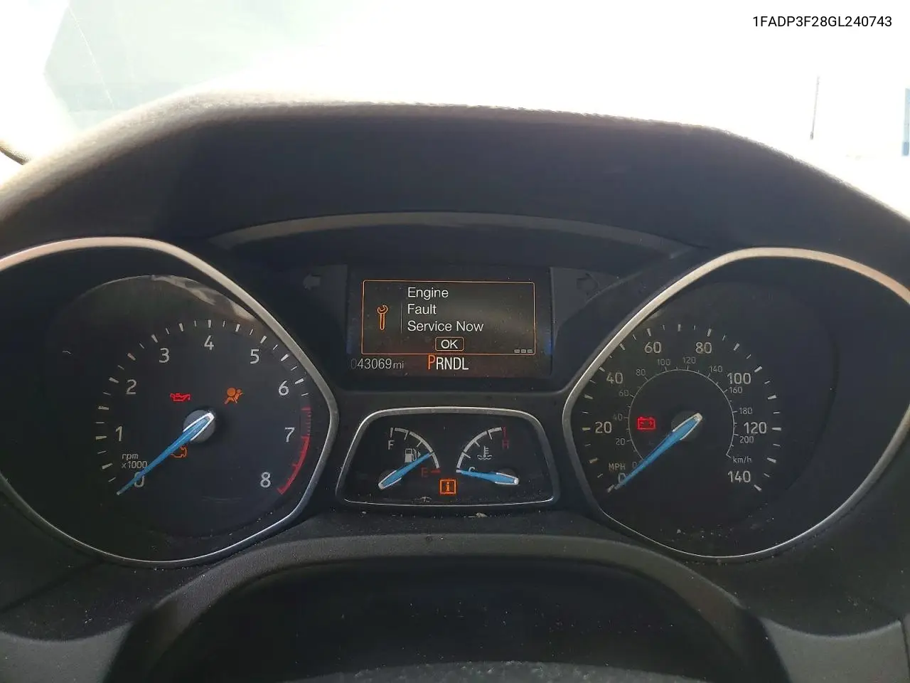 2016 Ford Focus Se VIN: 1FADP3F28GL240743 Lot: 57060096