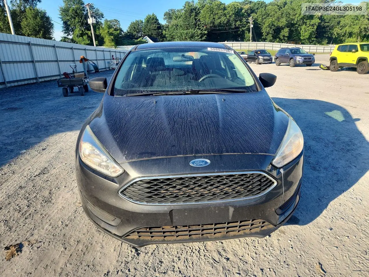 2016 Ford Focus S VIN: 1FADP3E24GL305198 Lot: 60803796