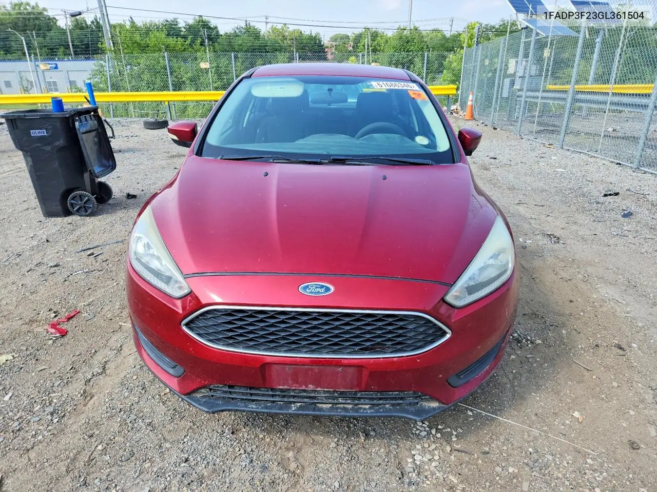 2016 Ford Focus Se VIN: 1FADP3F23GL361504 Lot: 61686346