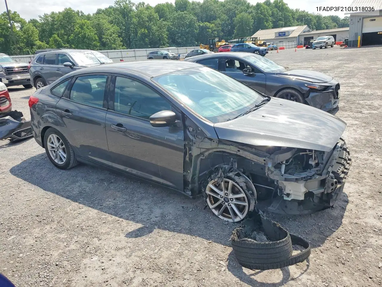 2016 Ford Focus Se VIN: 1FADP3F21GL318036 Lot: 61846116