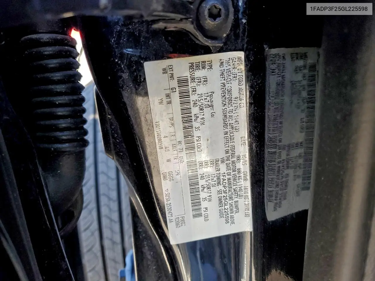1FADP3F25GL225598 2016 Ford Focus Se