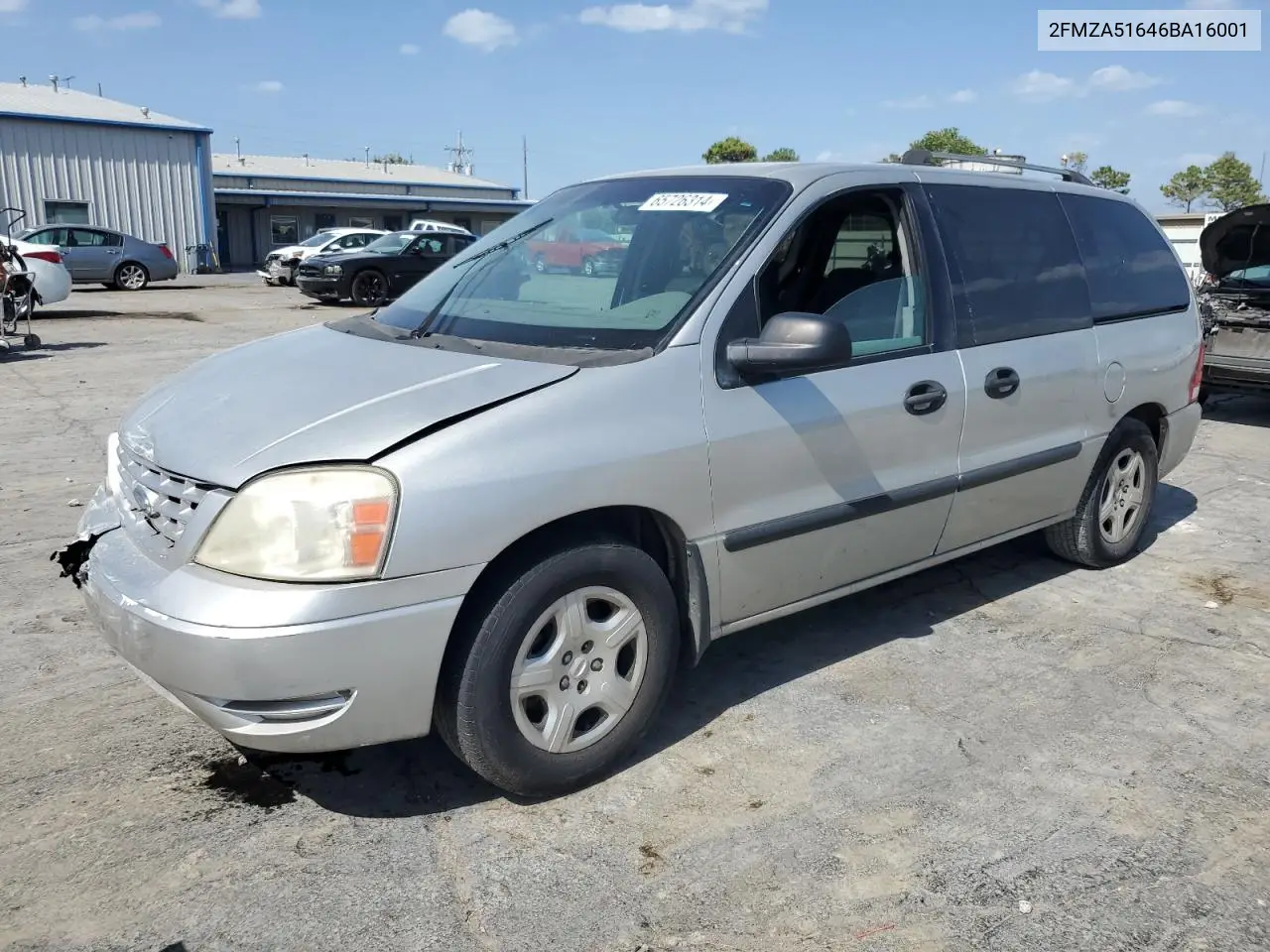 2006 Ford Freestar Se VIN: 2FMZA51646BA16001 Lot: 77929215