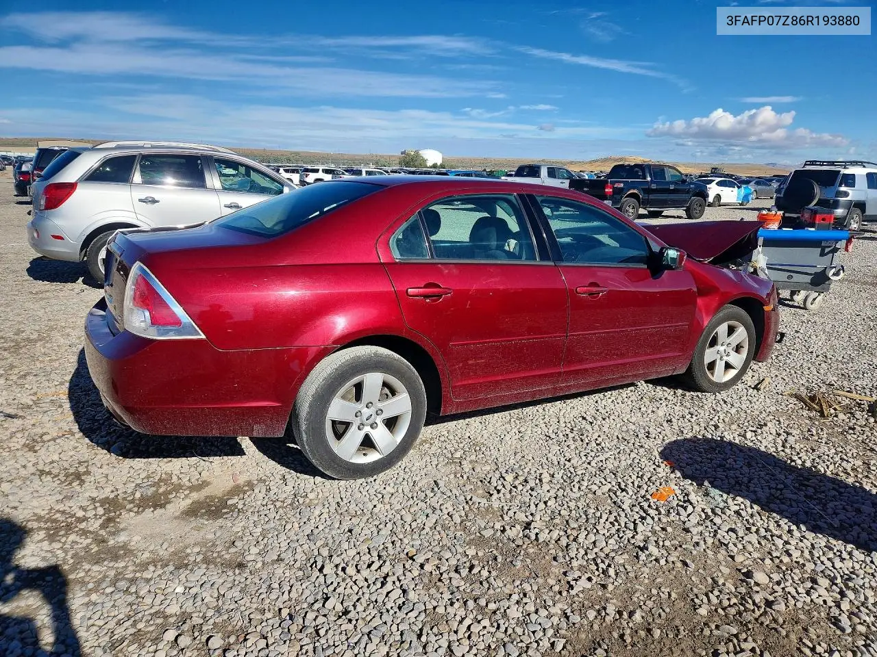 2006 Ford Fusion Se VIN: 3FAFP07Z86R193880 Lot: 59176016