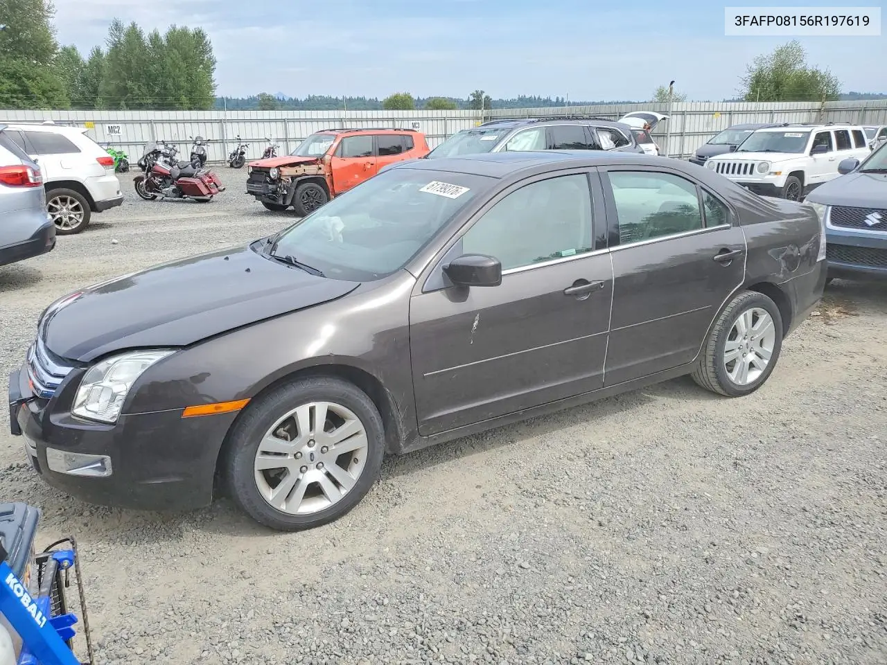 2006 Ford Fusion Sel VIN: 3FAFP08156R197619 Lot: 61799376