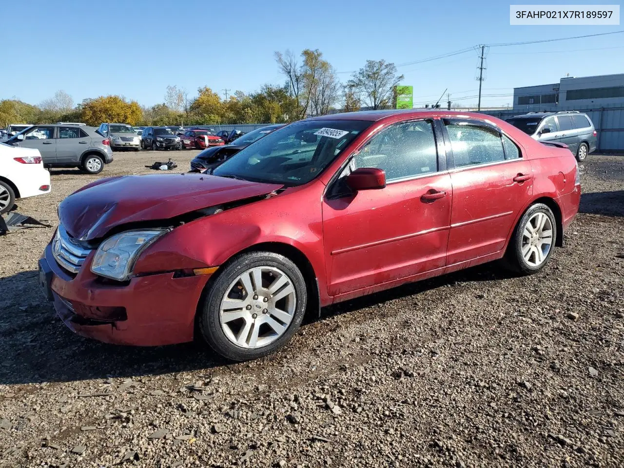 3FAHP021X7R189597 2007 Ford Fusion Sel