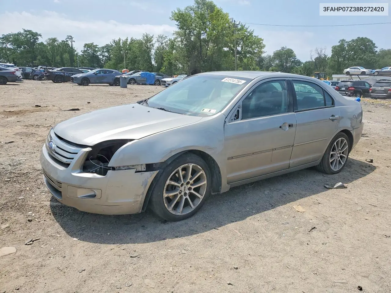 2008 Ford Fusion Se VIN: 3FAHP07Z38R272420 Lot: 61514756