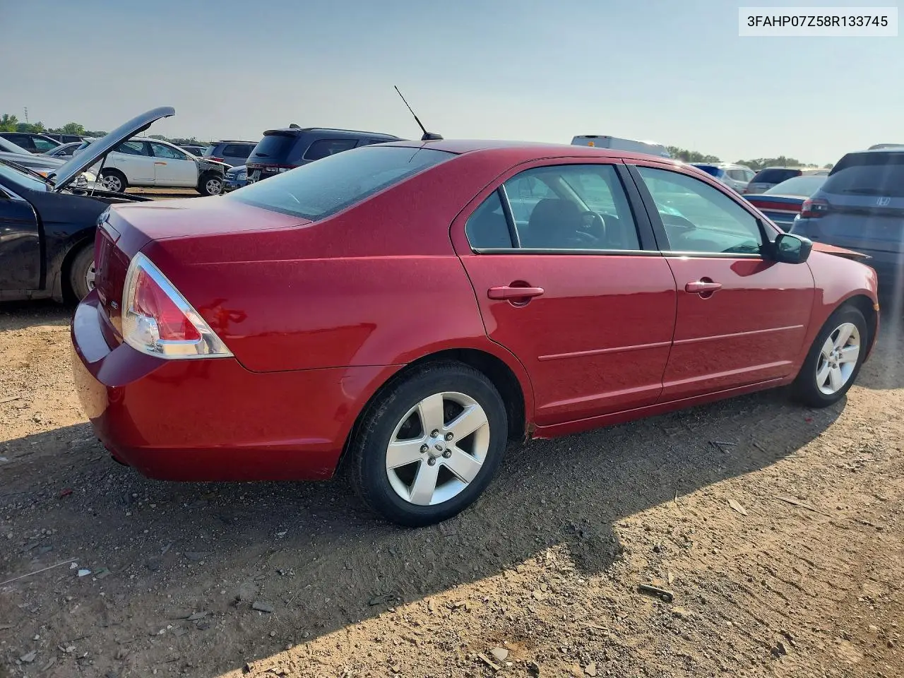 2008 Ford Fusion Se VIN: 3FAHP07Z58R133745 Lot: 62054426