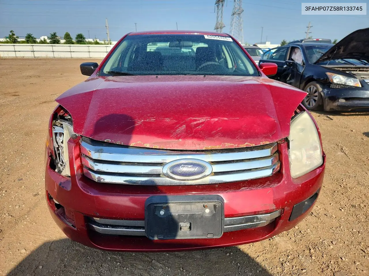2008 Ford Fusion Se VIN: 3FAHP07Z58R133745 Lot: 62054426