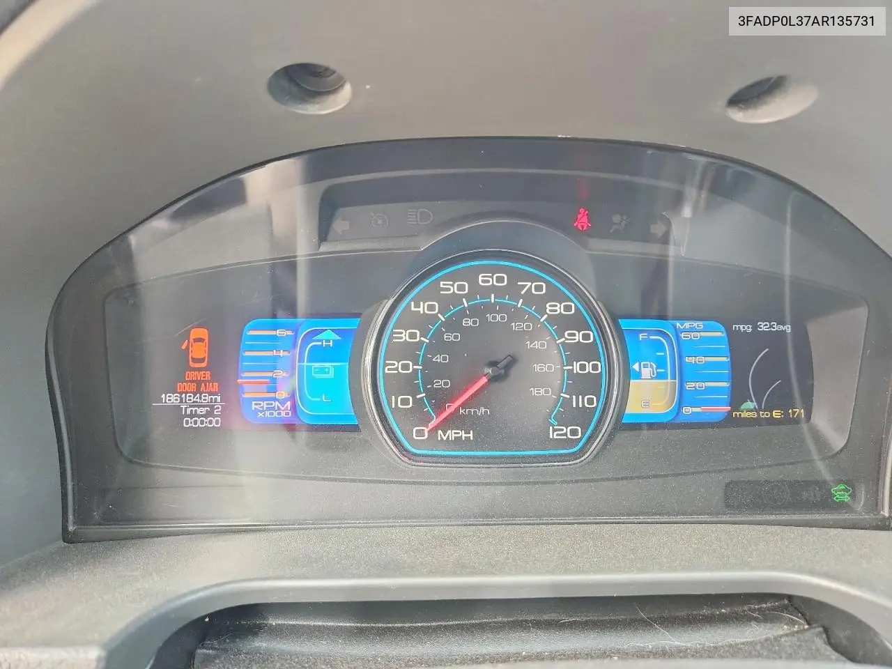 2010 Ford Fusion Hybrid VIN: 3FADP0L37AR135731 Lot: 61792706