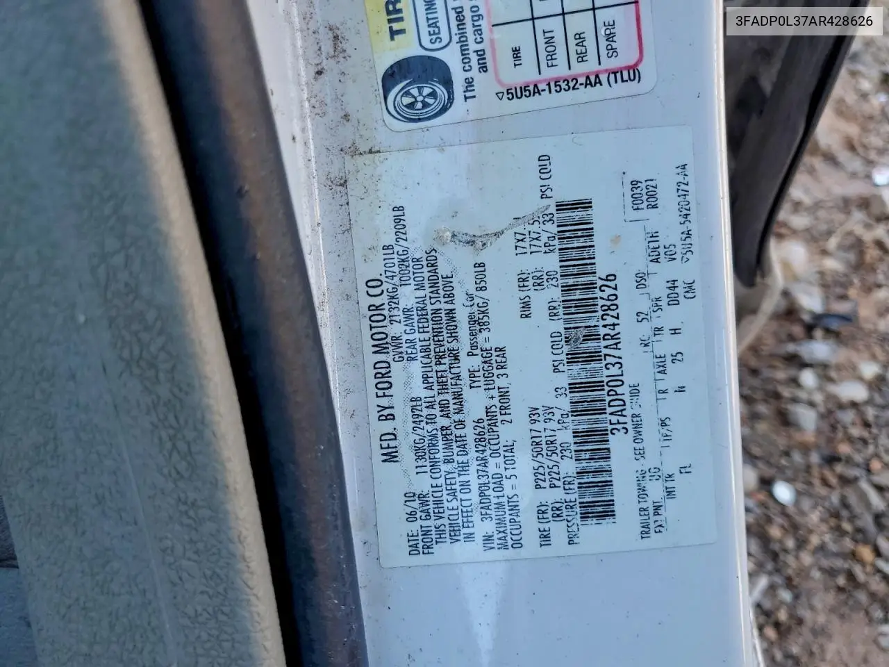 3FADP0L37AR428626 2010 Ford Fusion Hybrid