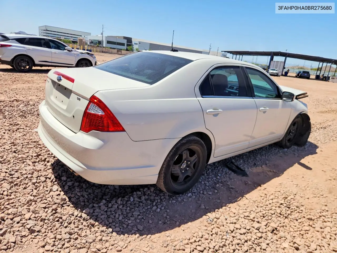2011 Ford Fusion Se VIN: 3FAHP0HA0BR275680 Lot: 54295636