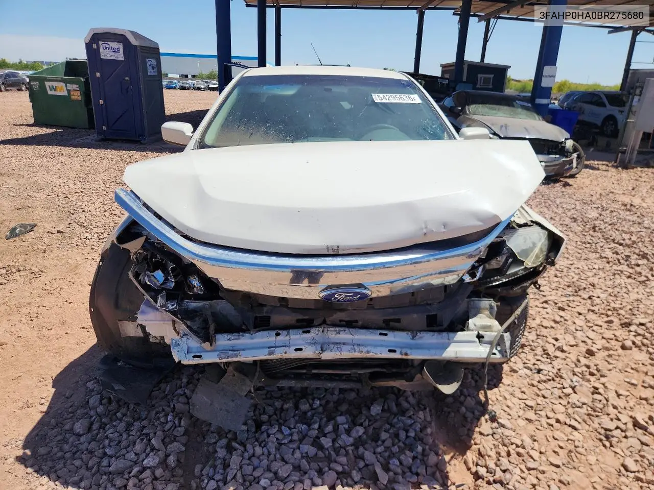 2011 Ford Fusion Se VIN: 3FAHP0HA0BR275680 Lot: 54295636