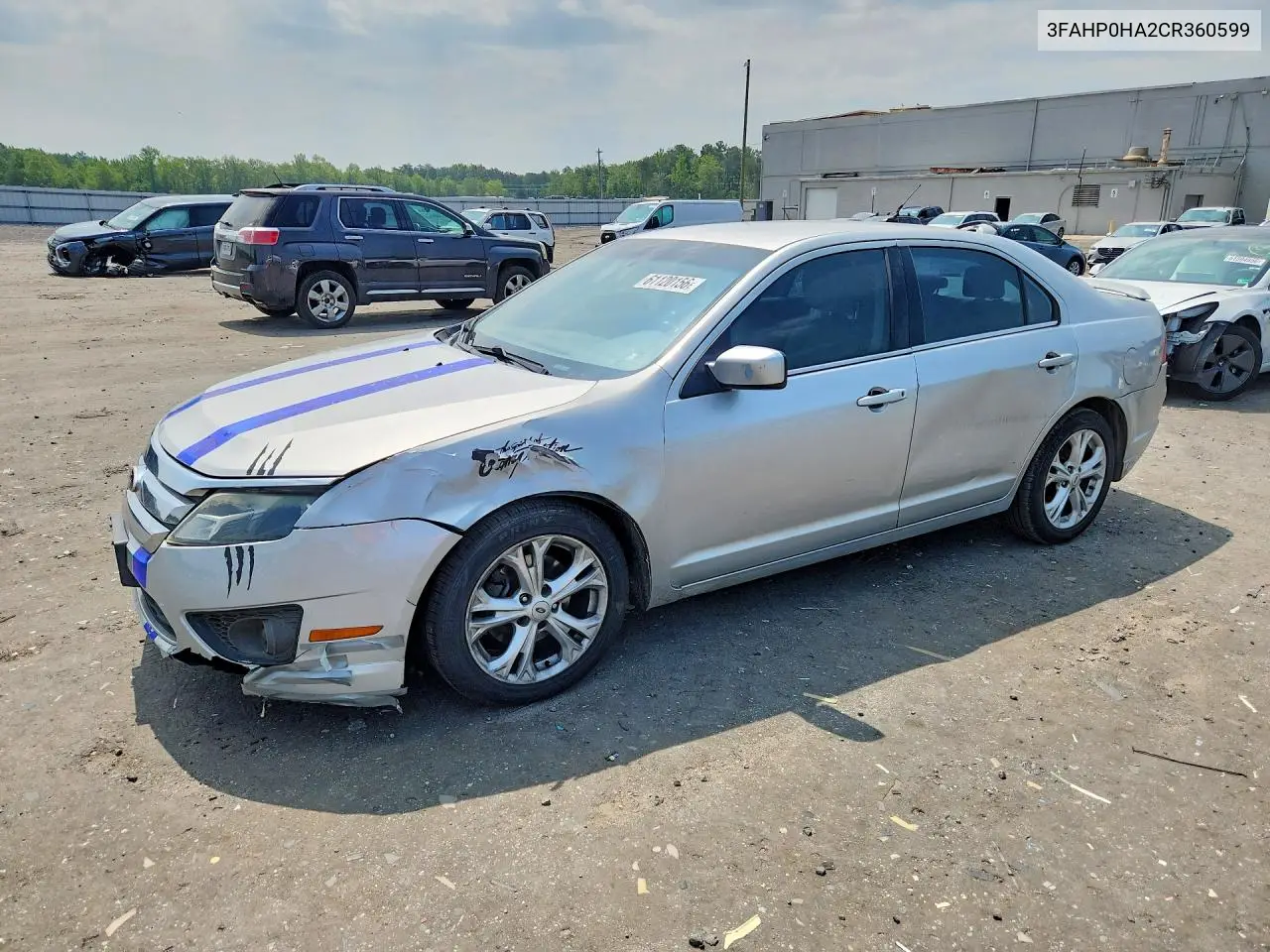 2012 Ford Fusion Se VIN: 3FAHP0HA2CR360599 Lot: 61120156