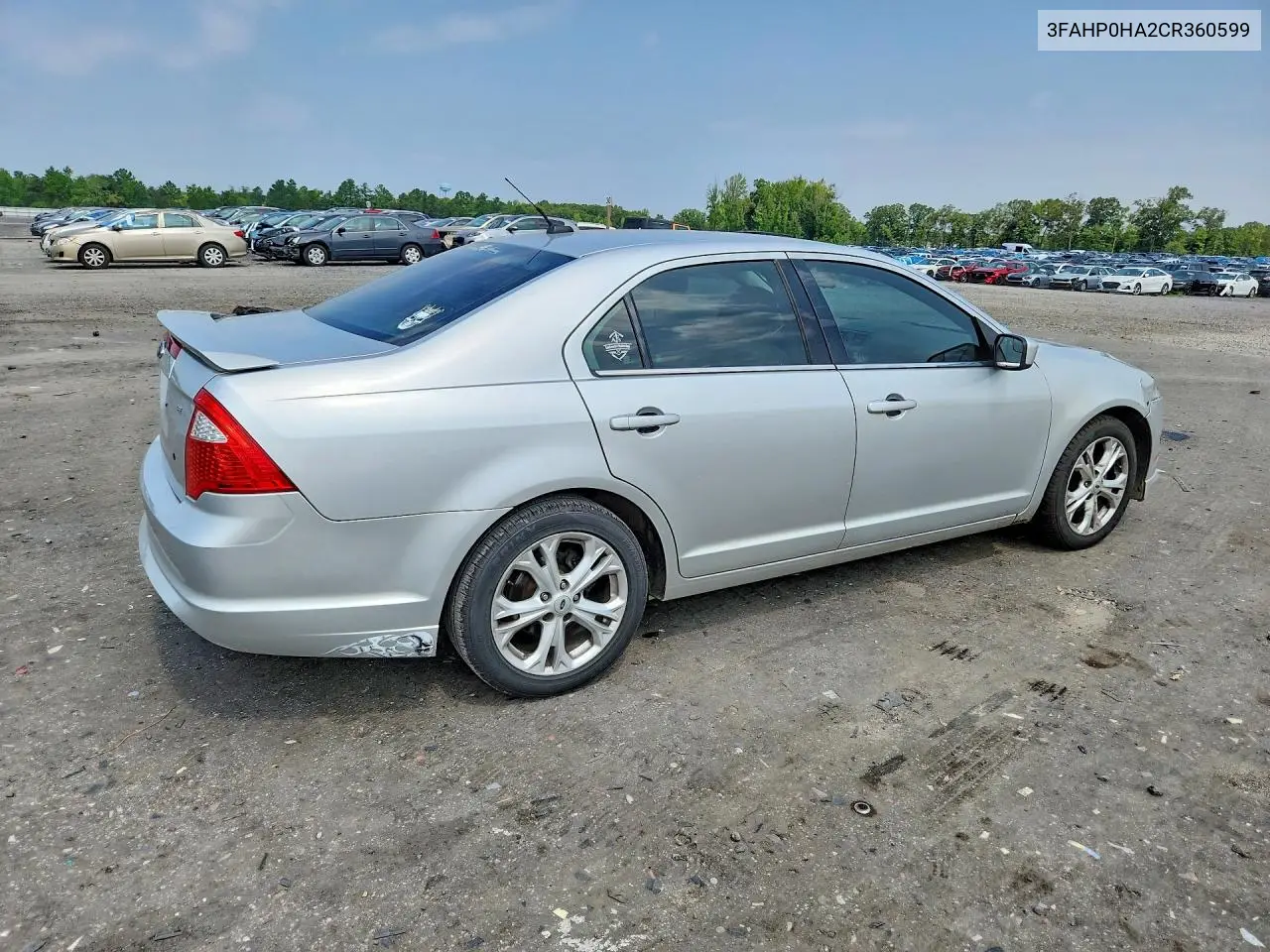 2012 Ford Fusion Se VIN: 3FAHP0HA2CR360599 Lot: 61120156