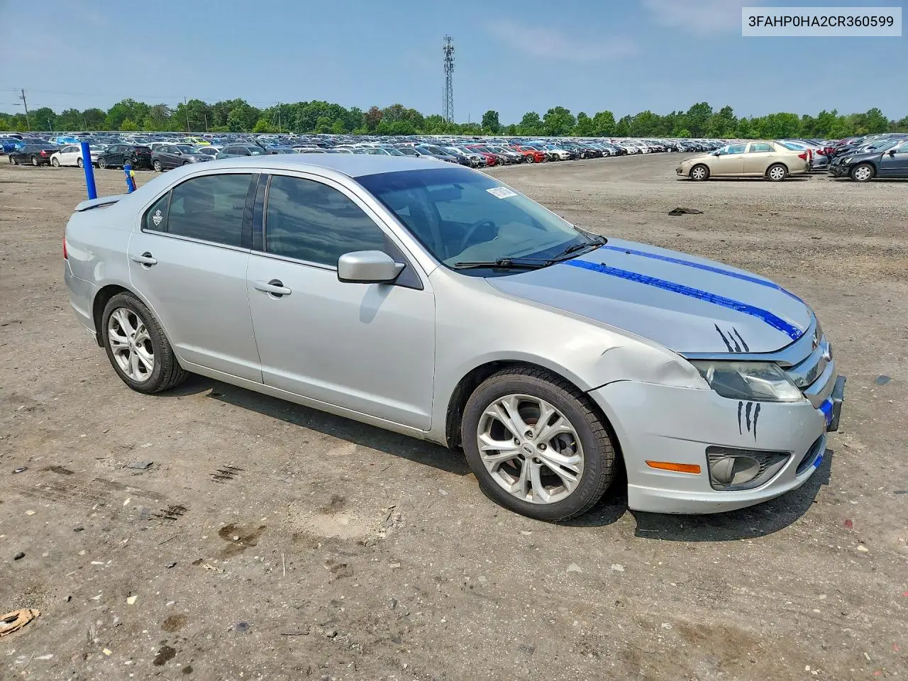 2012 Ford Fusion Se VIN: 3FAHP0HA2CR360599 Lot: 61120156
