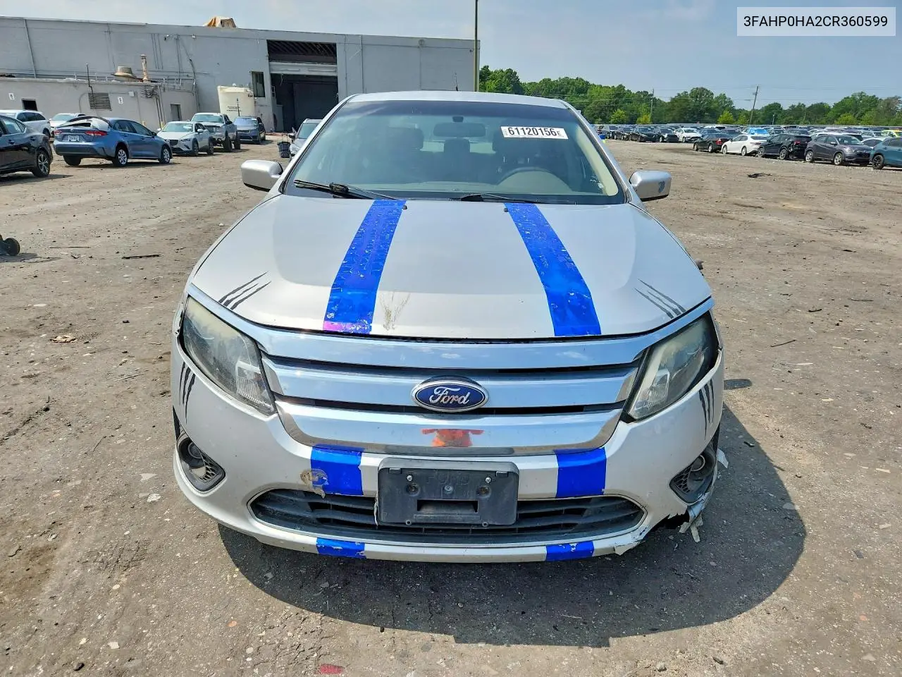 2012 Ford Fusion Se VIN: 3FAHP0HA2CR360599 Lot: 61120156