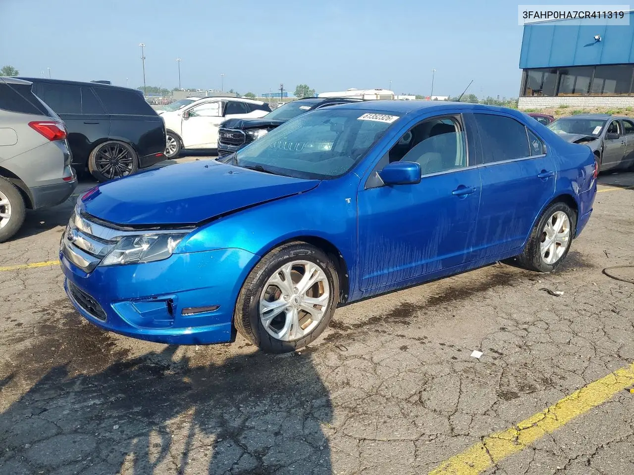 2012 Ford Fusion Se VIN: 3FAHP0HA7CR411319 Lot: 61352326