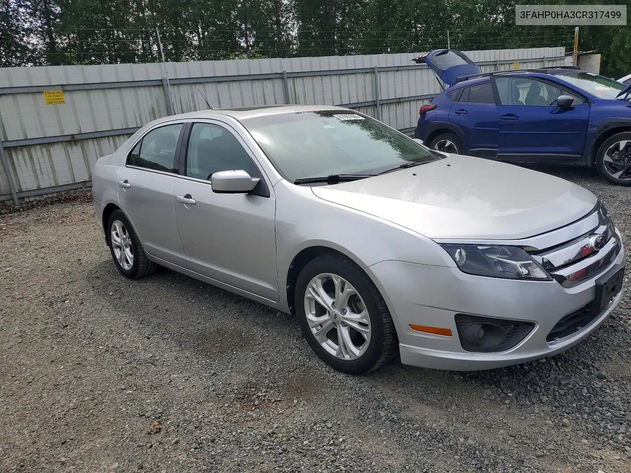 2012 Ford Fusion Se VIN: 3FAHP0HA3CR317499 Lot: 61967966