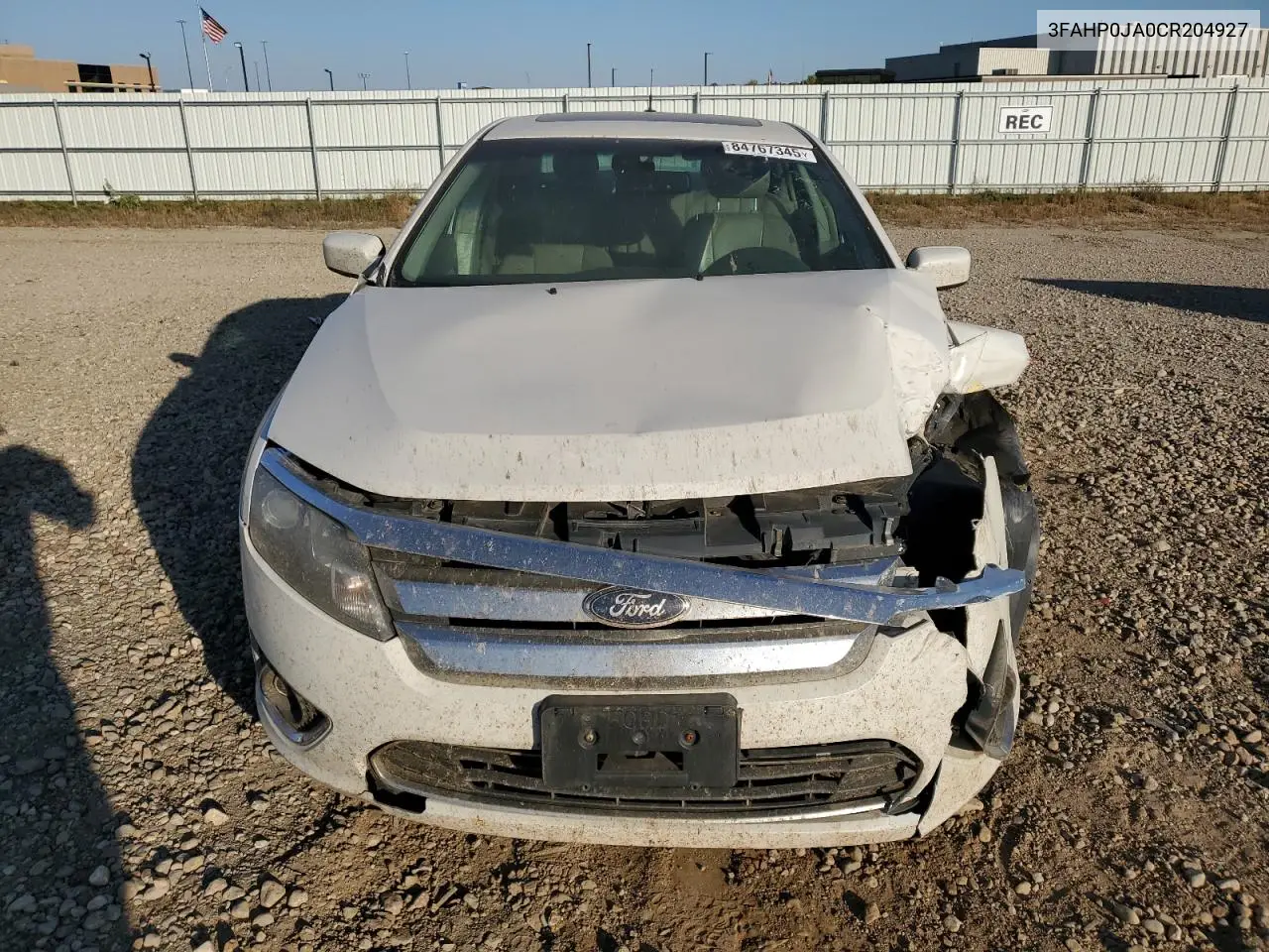 3FAHP0JA0CR204927 2012 Ford Fusion Sel
