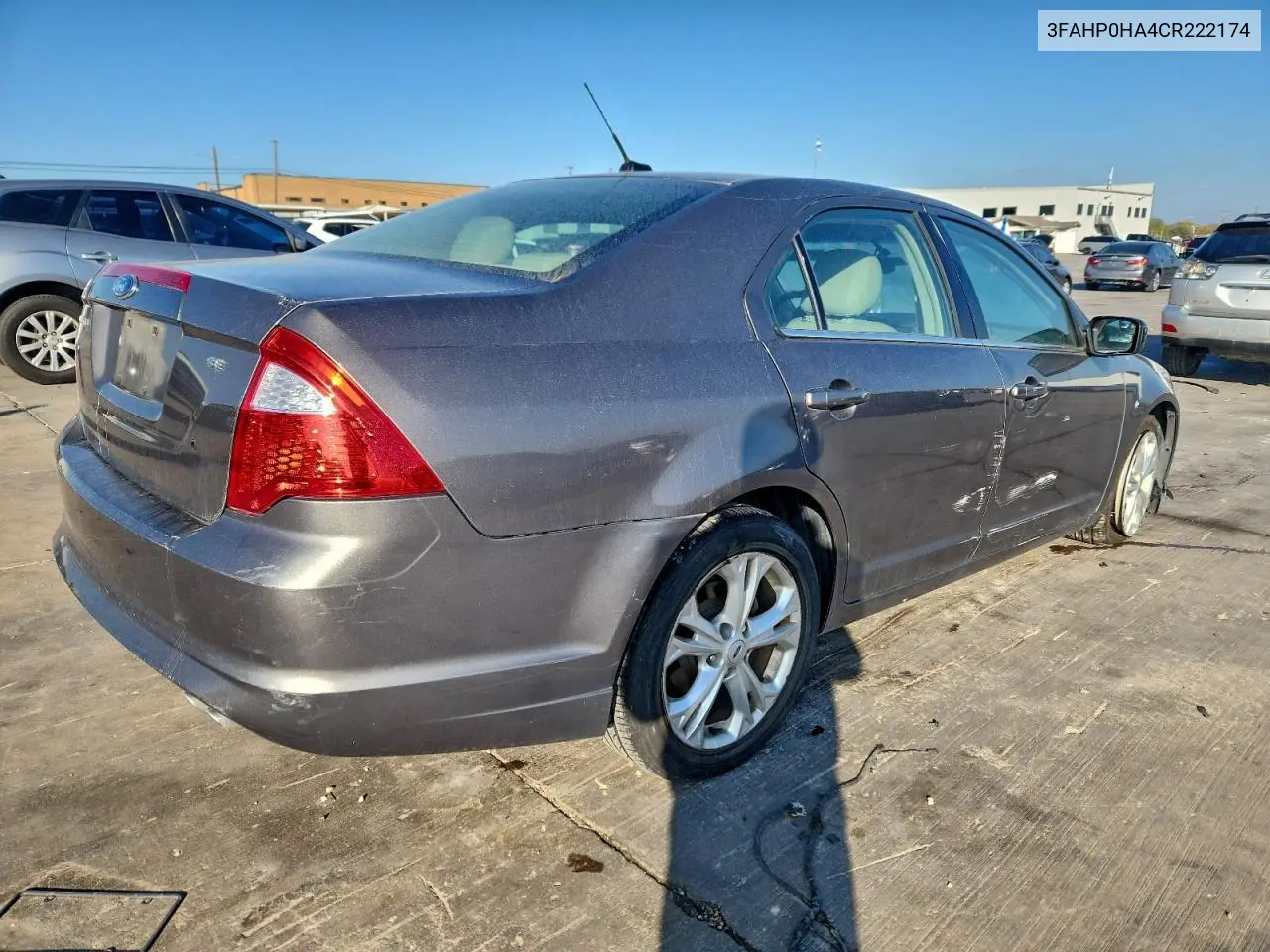 3FAHP0HA4CR222174 2012 Ford Fusion Se