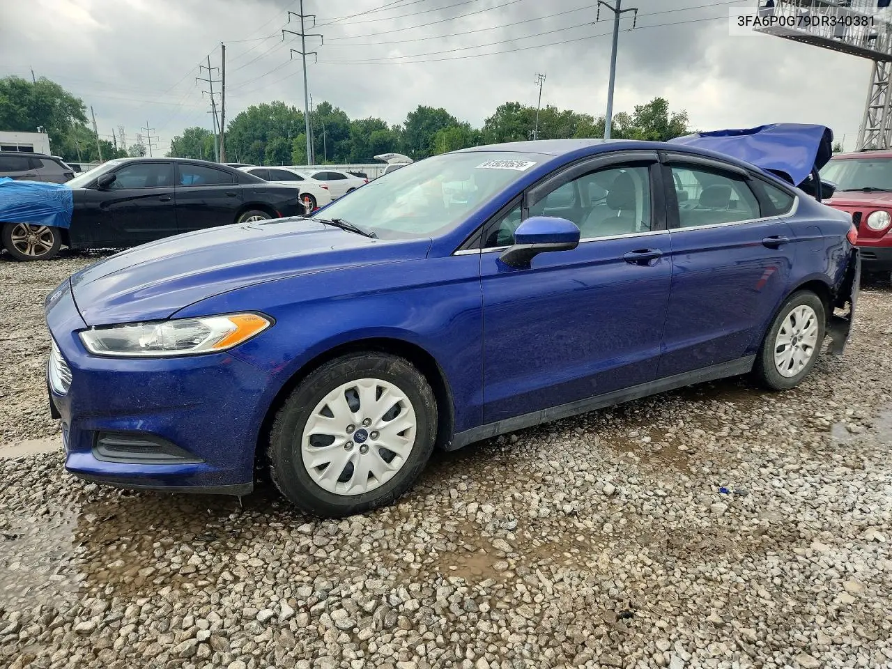 2013 Ford Fusion S VIN: 3FA6P0G79DR340381 Lot: 61929526
