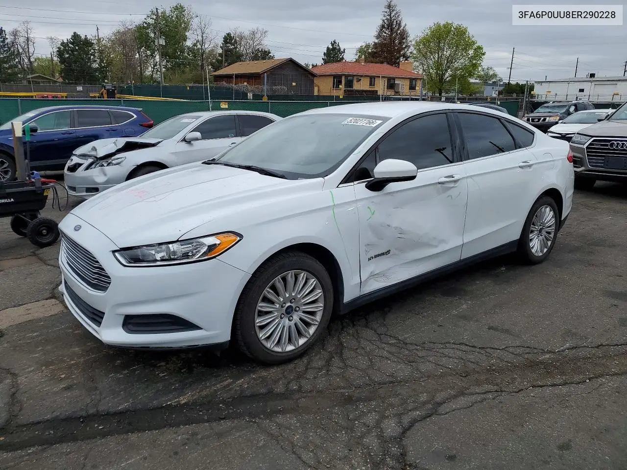 2014 Ford Fusion S Hybrid VIN: 3FA6P0UU8ER290228 Lot: 52027766