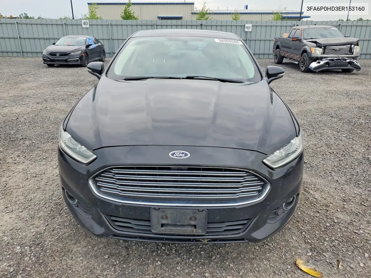 2014 Ford Fusion Se VIN: 3FA6P0HD3ER153160 Lot: 58908686