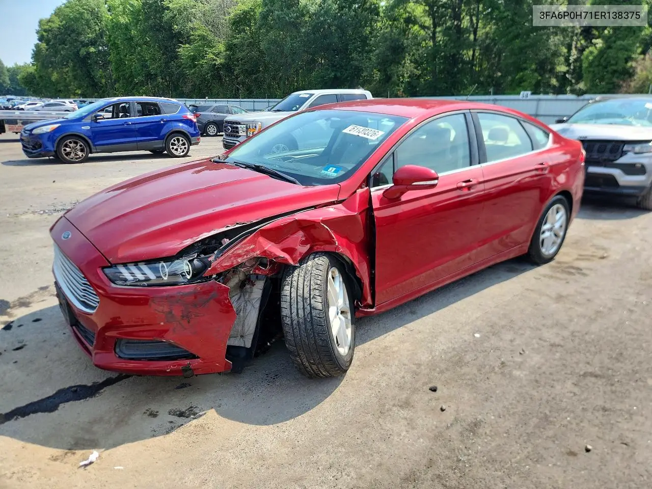 2014 Ford Fusion Se VIN: 3FA6P0H71ER138375 Lot: 61130326