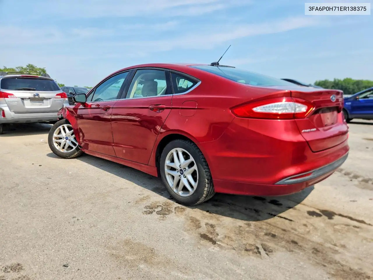 2014 Ford Fusion Se VIN: 3FA6P0H71ER138375 Lot: 61130326