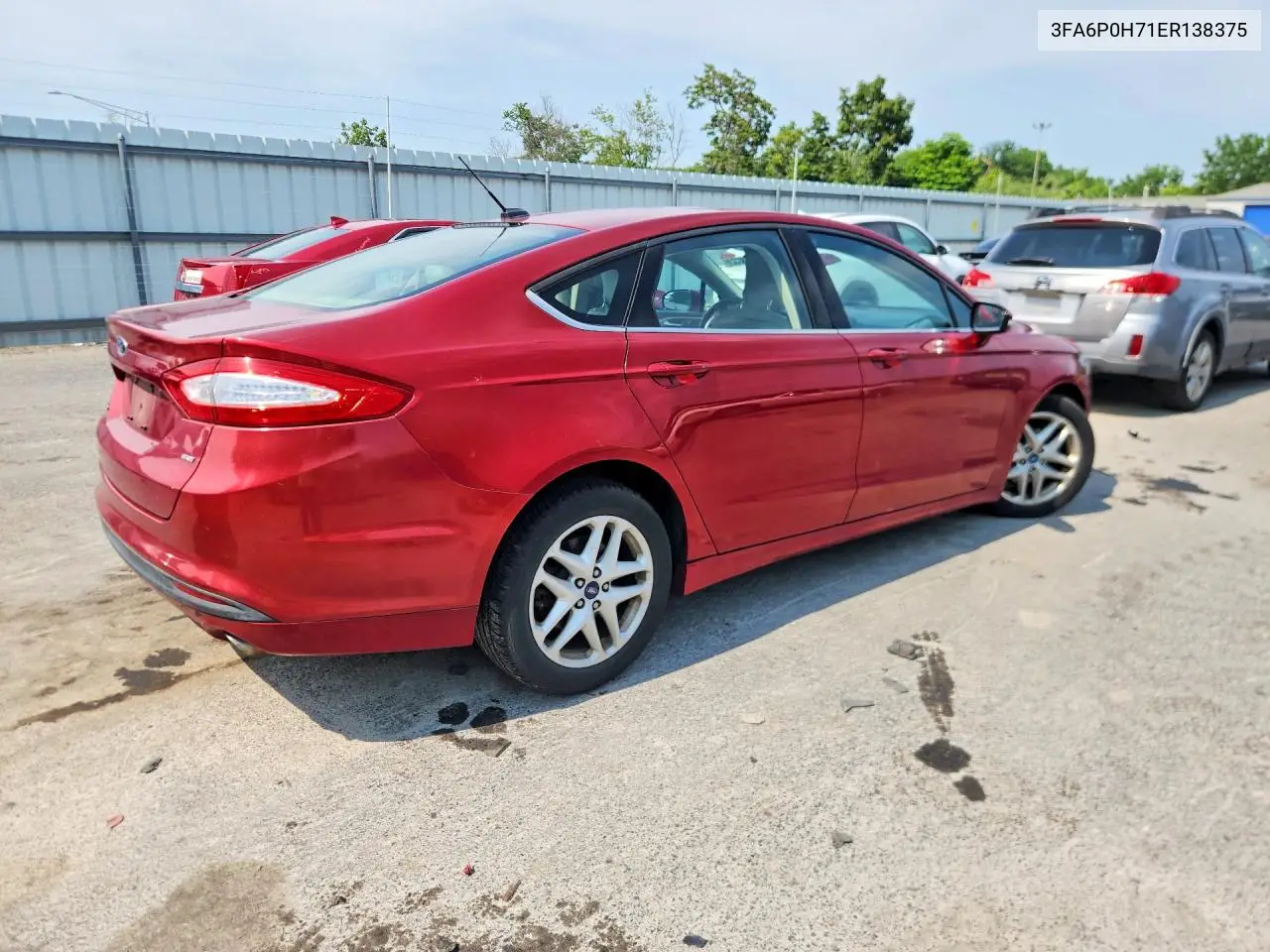 2014 Ford Fusion Se VIN: 3FA6P0H71ER138375 Lot: 61130326