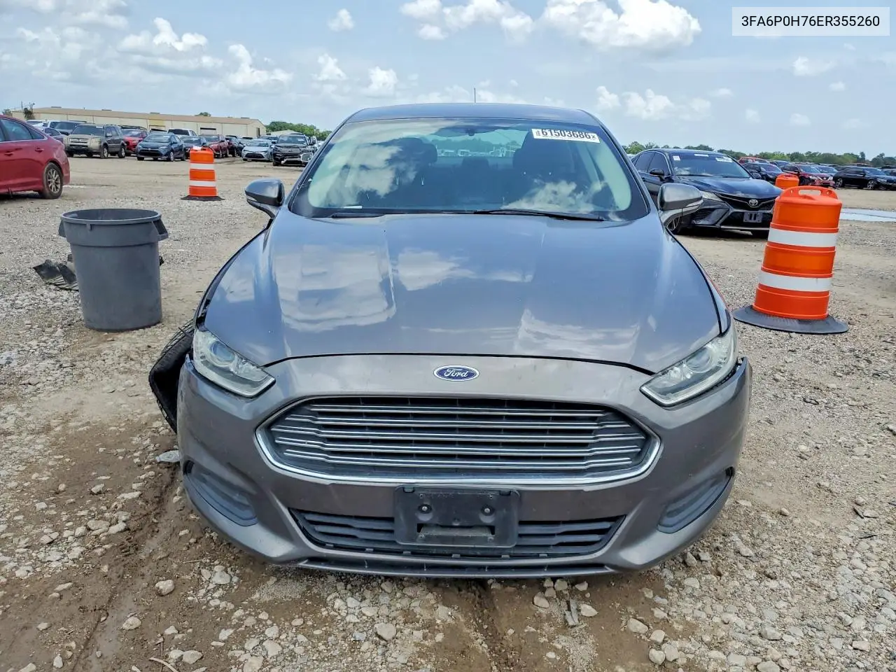 2014 Ford Fusion Se VIN: 3FA6P0H76ER355260 Lot: 61503686