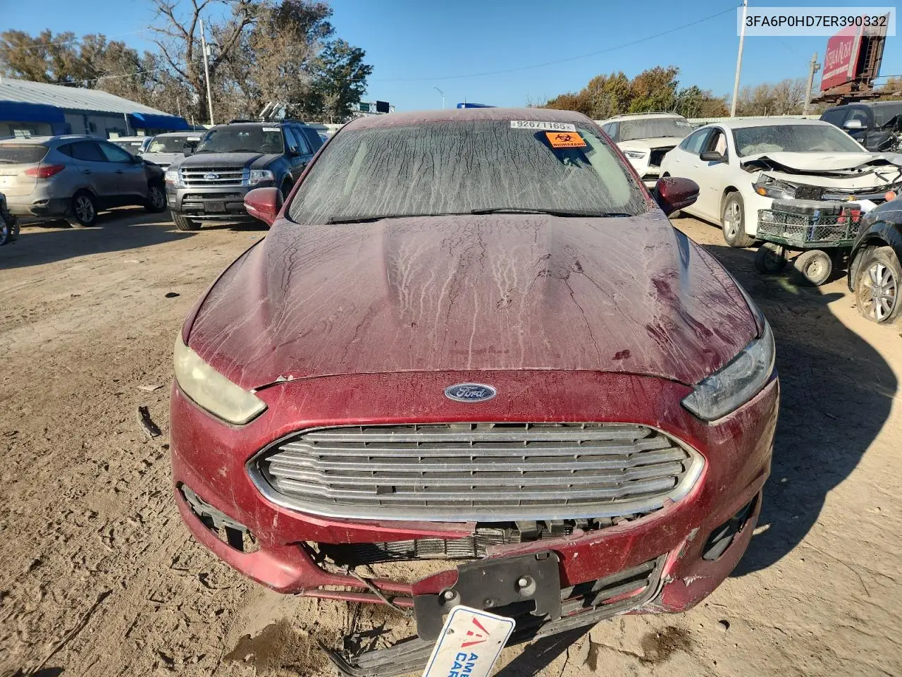 3FA6P0HD7ER390332 2014 Ford Fusion Se